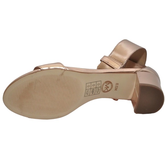 Michael Kors Lena Flex Mid Heel Pump Sandal Rose Gold Specchio 6 New - Picture 8 of 8
